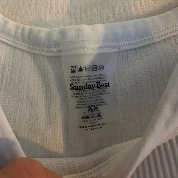 Sunday Best White Ribbed top - Picture 2 of 2